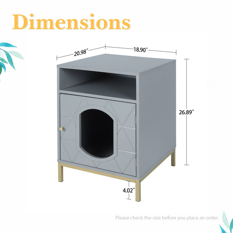 Tucker Murphy Pet™ Pet Side Table, Cat Litter Box Enclosure, Litter Box
